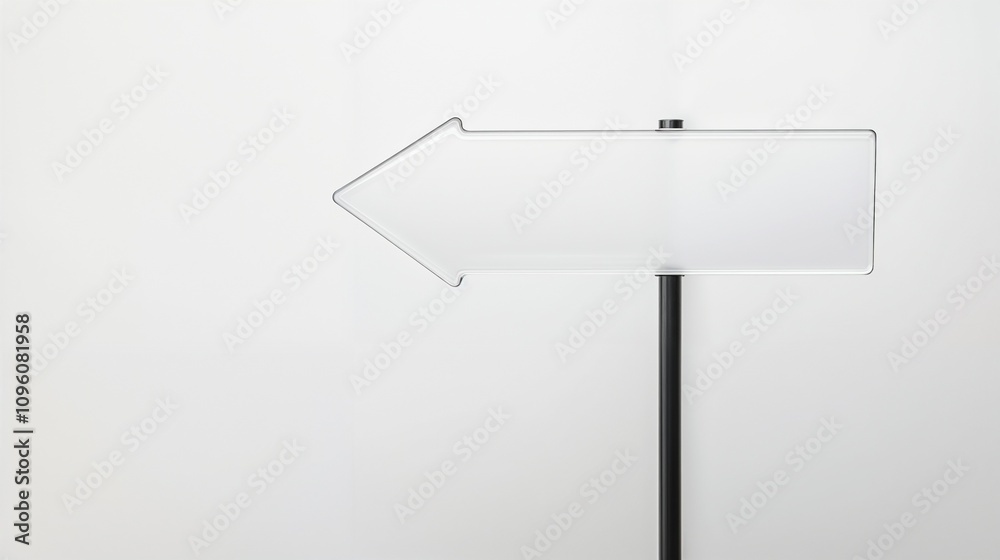White minimalist arrow sign on gray background White minimalist arrow sign on gray background