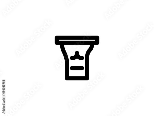 Glass cup line solid