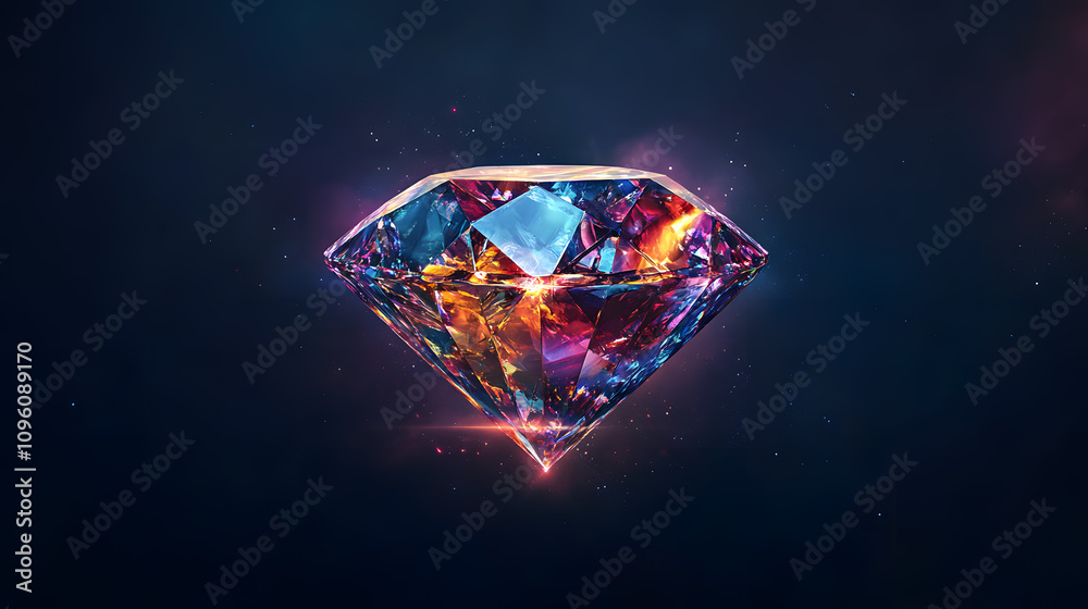 Fototapeta premium The beauty of diamonds and their luxury suit the beautiful scenery. For couples or ladies, look good and stylish. and space for writing text