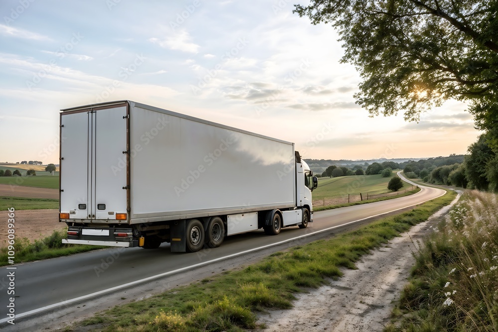 Truck on a Scenic Country Road Mock-Up Truck on a Scenic Country Road Mock-Up