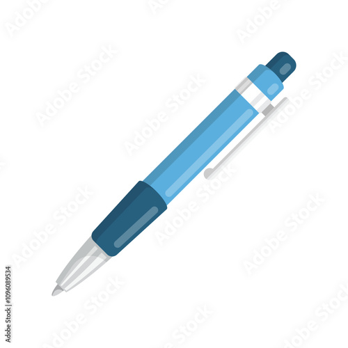 Ballpoint pen icon in flat style. Office tool vector illustration on isolated background. School equipment sign business concept.