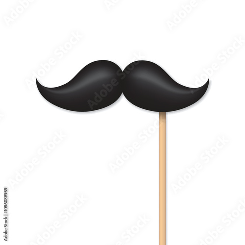 Gentleman mustache icon in flat style. Whisker hairstyle vector illustration on isolated background. Moustache sign business concept.