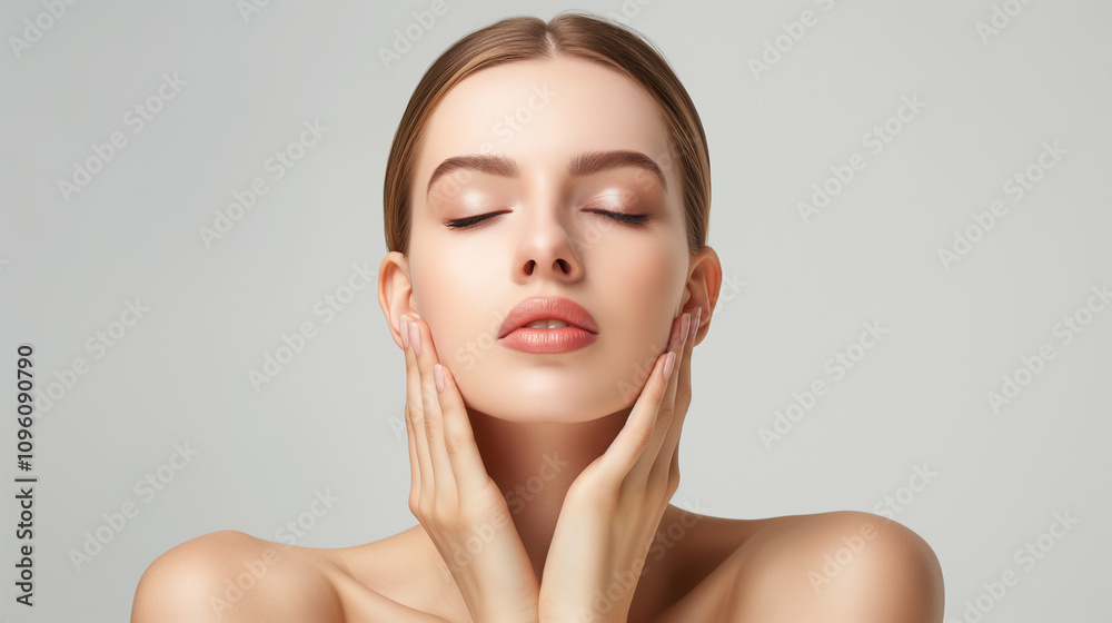 Radiant Beauty Portrait of a Woman with Soft and Natural Makeup
Radiant Beauty Portrait of a Woman with Soft and Natural Makeup