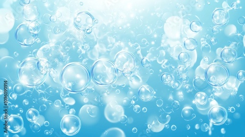 Beautiful Light Blue Bubbles Background