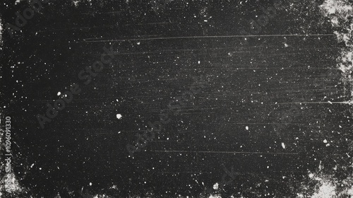 Aged photo effect with dust and scratches, creating a black grunge abstract background with a worn, vintage look.