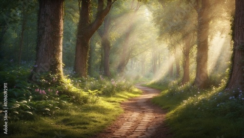 Beautiful forest with path