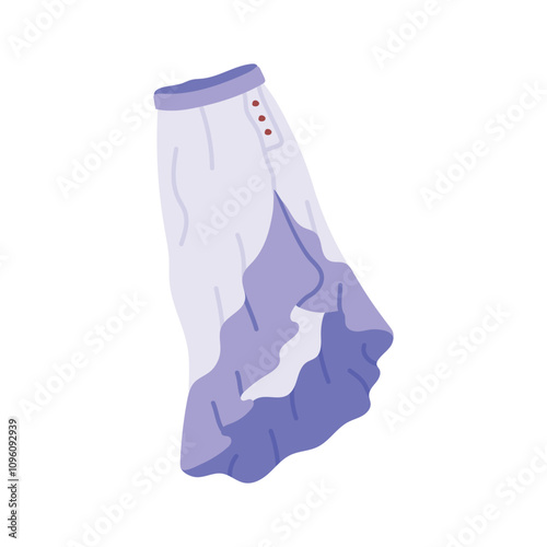 Icon of flowy skirt with elegant layers, ready to use vector