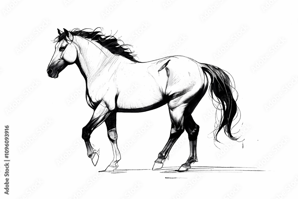 Beautiful Horse Drawing with Exquisite Detail and Powerful Presence Beautiful Horse Drawing with Exquisite Detail and Powerful Presence