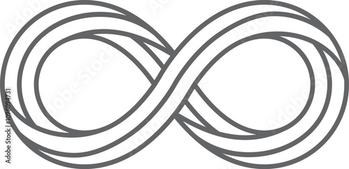 Infinity loop emblem. Limitless cycle line logo
