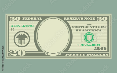 US Dollars 20 banknote - American dollar bill cash money isolated on background
