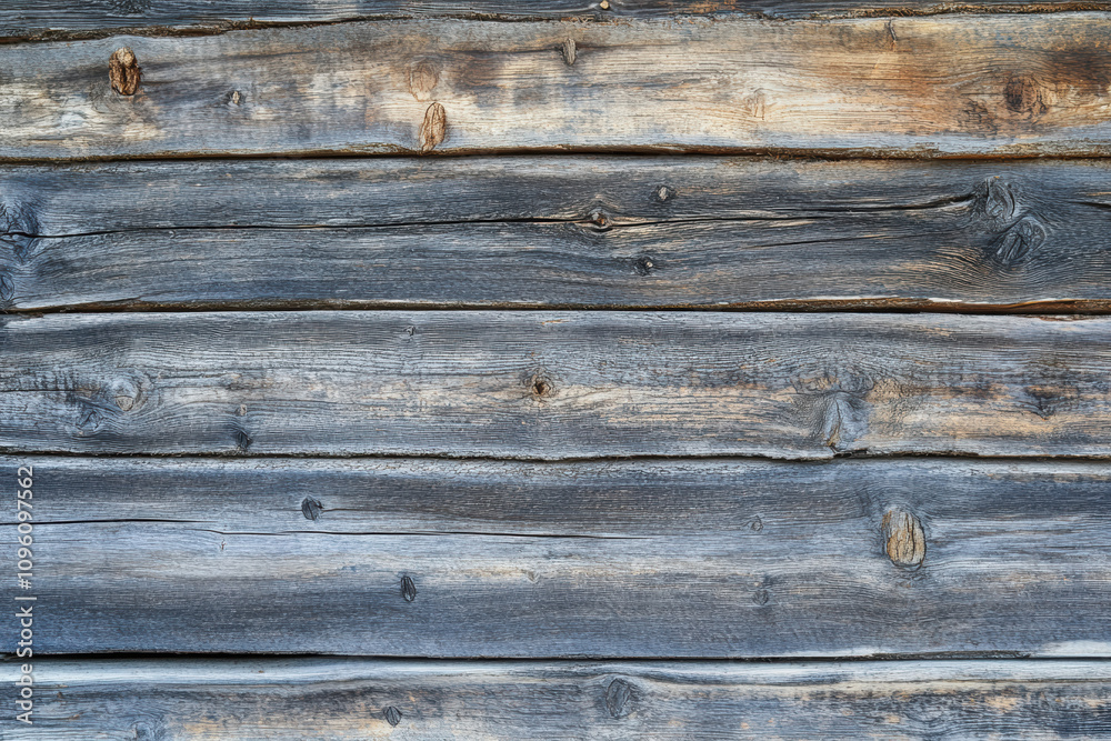 Close-up of horizontal wooden planks showing signs of weathering, age, and remnants of faded paint. Close-up of horizontal wooden planks showing signs of weathering, age, and remnants of faded paint.