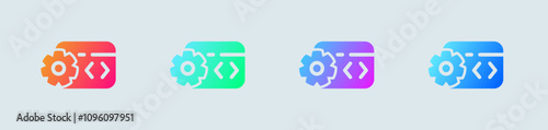 Software solid icon in gradient colors. Technology signs vector illustration.