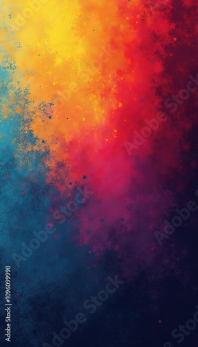 Noisy Grain Overlay on Gradient Color Transition for a Striking and Vibrant Digital Art Background with Texture.