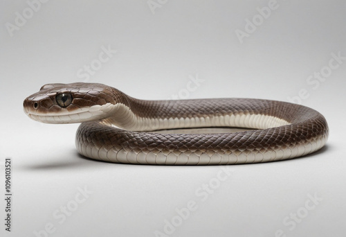  standard Snake right side view. Full figure visible, flat white background, no shadows, head and legs visible, ultra detailed, photorealistic 400mm lens, low angle 