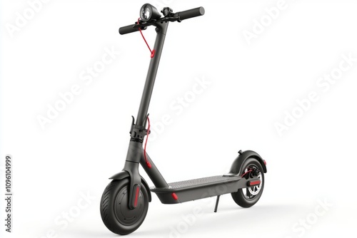 A modern electric scooter designed for urban travel. This sleek vehicle offers convenience and style for daily commutes. Perfect for eco-friendly transportation. Generative AI