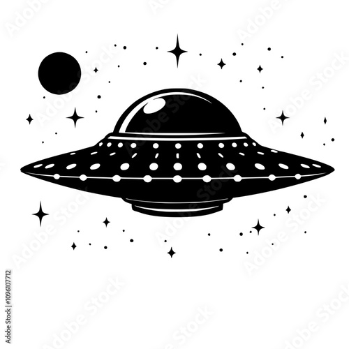 UFO in the night, UFO in space 