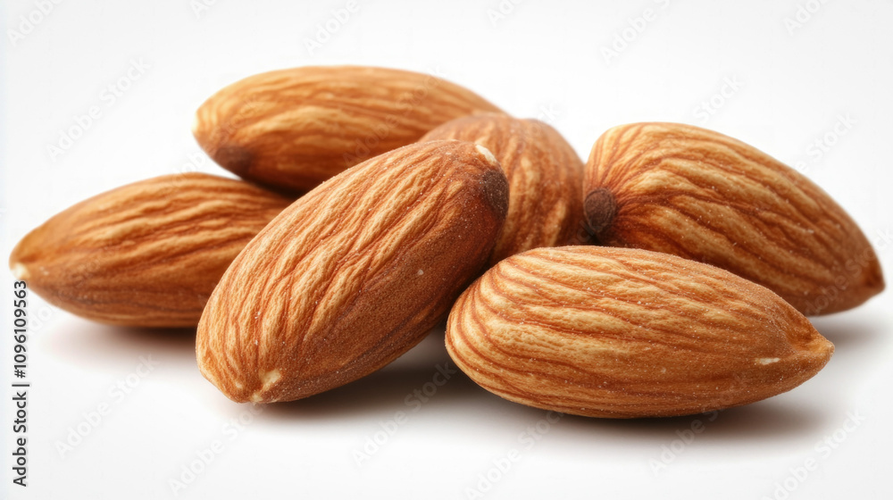 Almonds On White Background Almonds On White Background