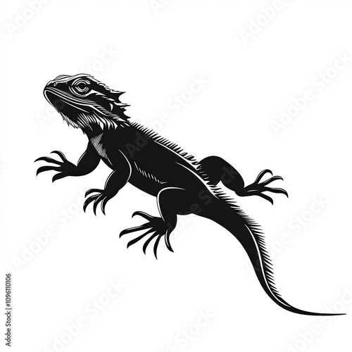 Bearded Dragon Silhouette, ...