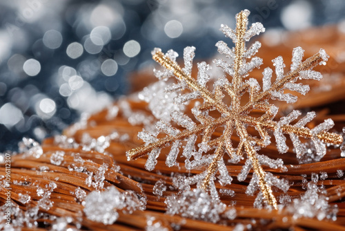 Gold Snowflake Background