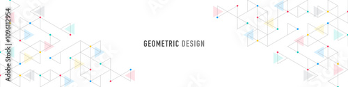 Graphic design element for web page or banner with a geometric pattern of triangle shapes.