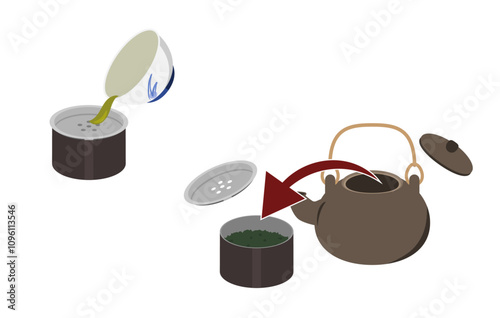 茶こぼしのイラスト