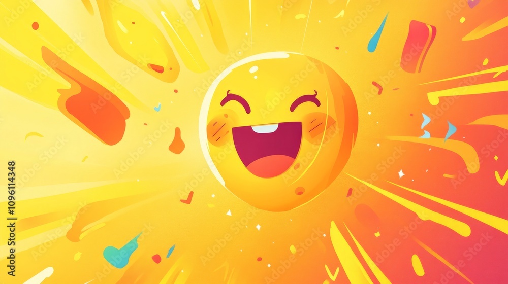 Fototapeta premium Radiant Joyful Emoji Illustration