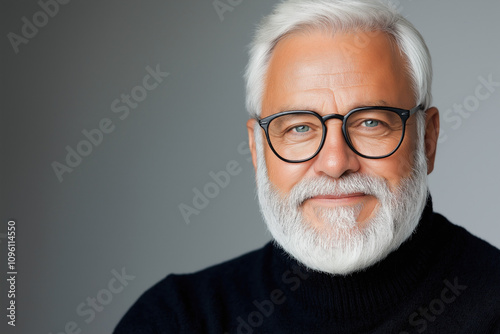 Old Man On White Background