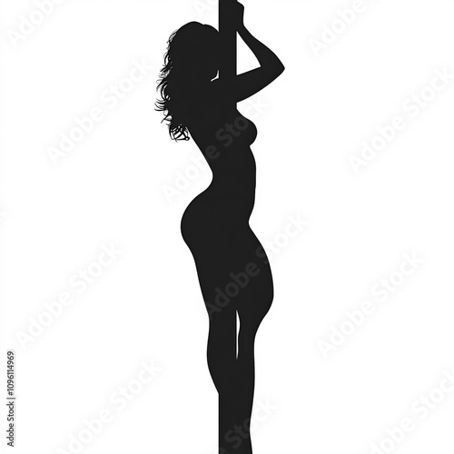 Pole Dance Silhouette, Illu...