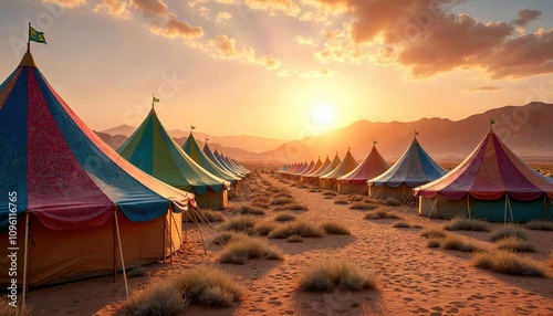 Desert Festival Tents at Dawn photo