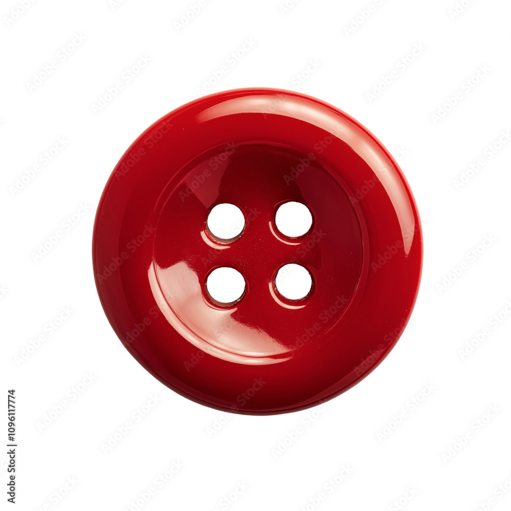 Red Button Isolated on White and Transparent Background Red Button Isolated on White and Transparent Background