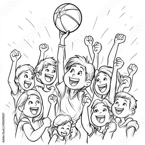 A sports game with cheering...