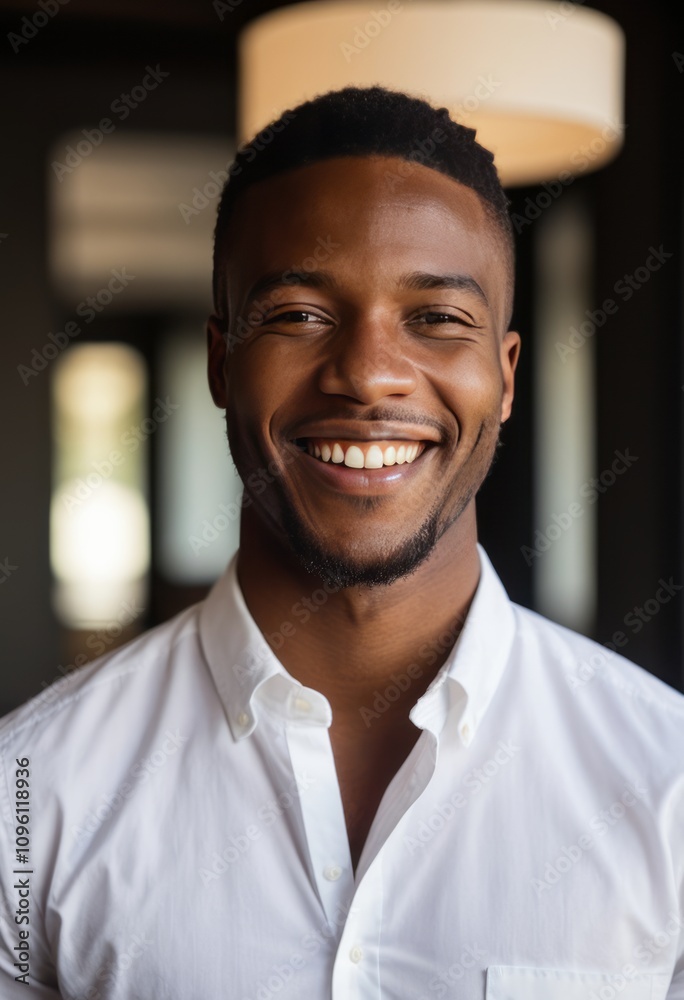 Laughing handsome young african man in shirt smiling confident black businessman portrait Ultra realistic Photorealistic hyperdetailed photography soft light head and shoulders portrait cover Laughing handsome young african man in shirt smiling confident black businessman portrait Ultra realistic Photorealistic hyperdetailed photography soft light head and shoulders portrait cover