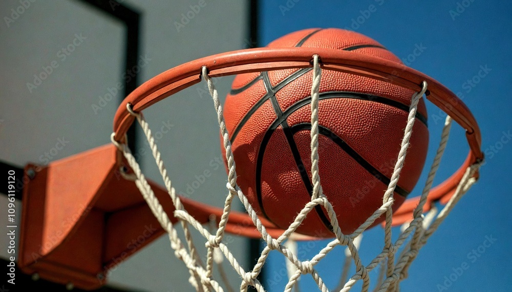 Suspended Basketball Over Hoop Suspended Basketball Over Hoop