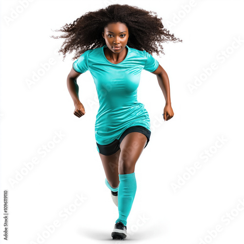 Female Soccer Player Isolated