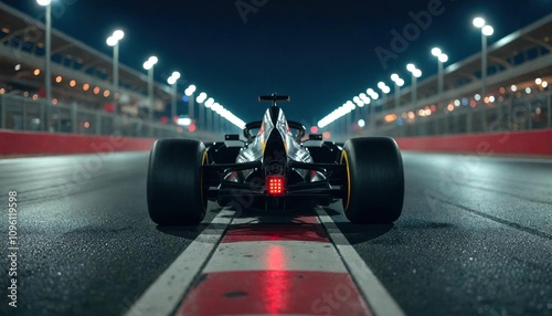 Formula 1 Tire Skidding Night Race