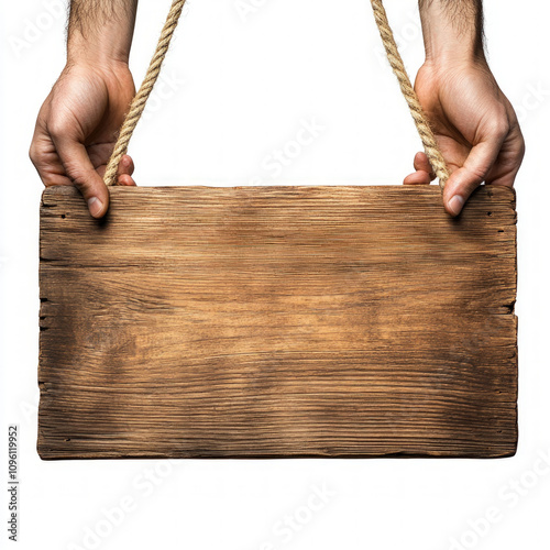 Person Hanging Empty Wooden...