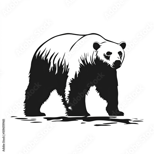 Polar Bear Silhouette, Illu...
