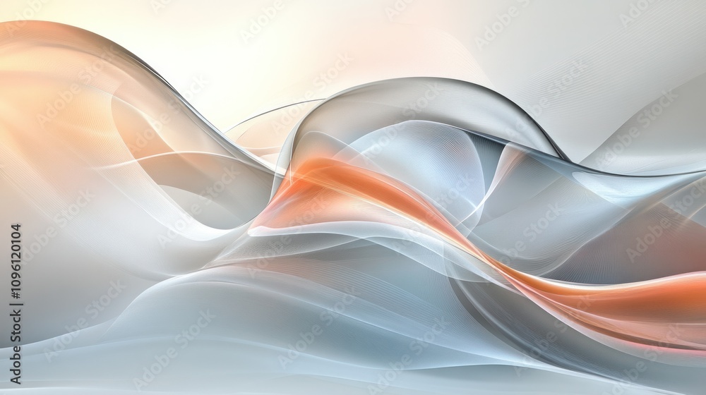Naklejka premium Dreamy 3D art with soft pastel gradients and flowing, smooth shapes in a harmonious abstract composition