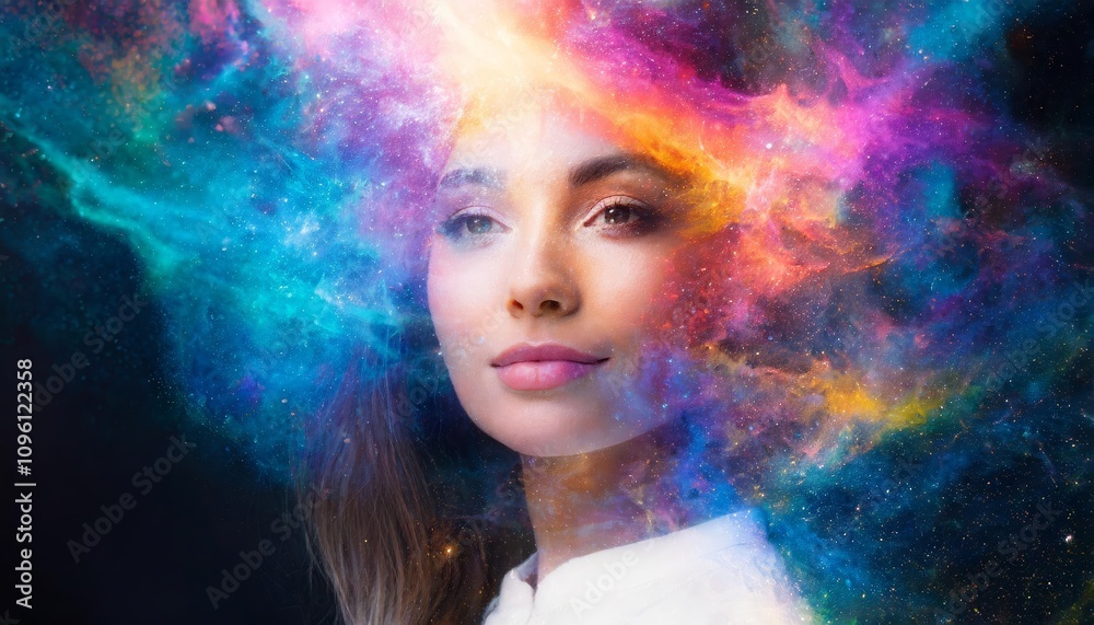 Stunning Fantasy Abstract Portrait of a Beautiful Woman in Double Exposure Art Style Featuring Vivid Colors and Surreal Digital Effects for a Unique and Dreamlike Aesthetic Vision Stunning Fantasy Abstract Portrait of a Beautiful Woman in Double Exposure Art Style Featuring Vivid Colors and Surreal Digital Effects for a Unique and Dreamlike Aesthetic Vision