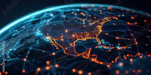 Digital Globe with North America Emphasized