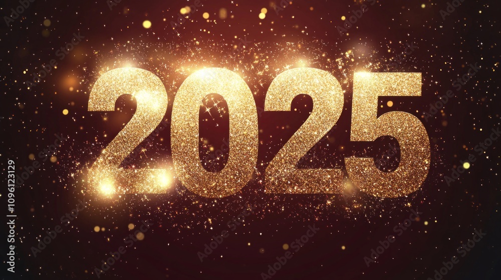 Golden Glitter 2025 New Year's Eve Celebration Golden Glitter 2025 New Year's Eve Celebration