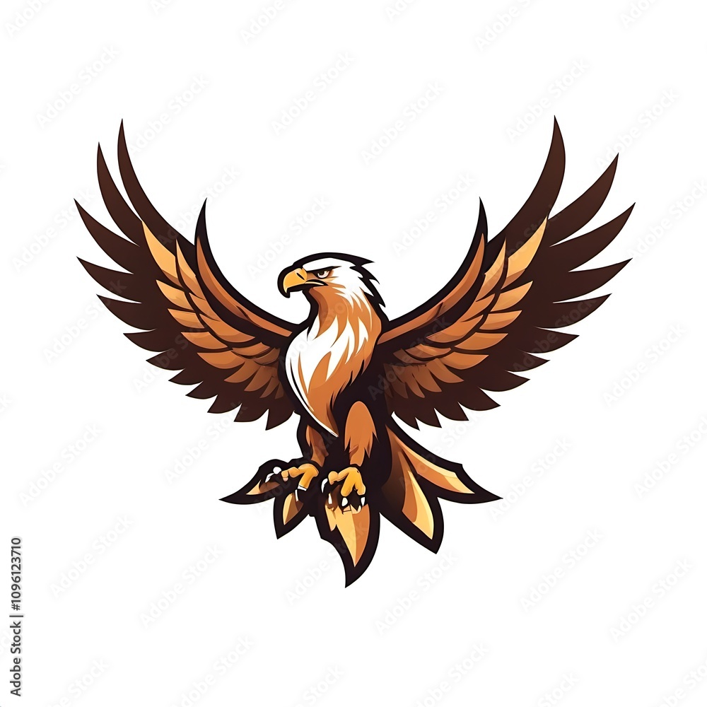 Fototapeta premium Eagle logo design, pheonix vector emblem, bird falcon