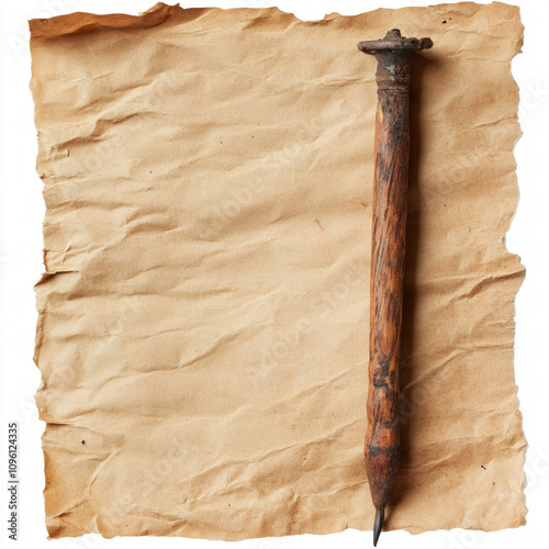 Nailed Paper Isolated