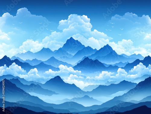Serene Landscape Illustrati...