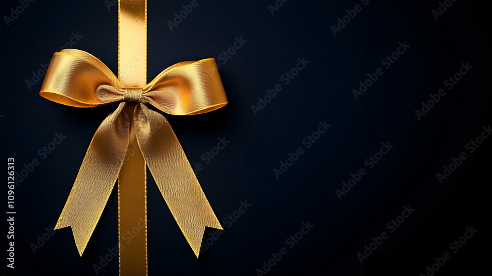 A beautifully wrapped gift with a shiny gold ribbon against a dark background, evoking a sense of elegance and anticipation. A beautifully wrapped gift with a shiny gold ribbon against a dark background, evoking a sense of elegance and anticipation.