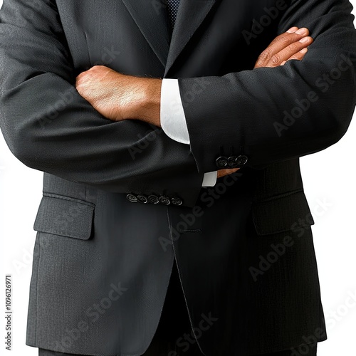 Confident Man in Business Suit Isolated on White Background