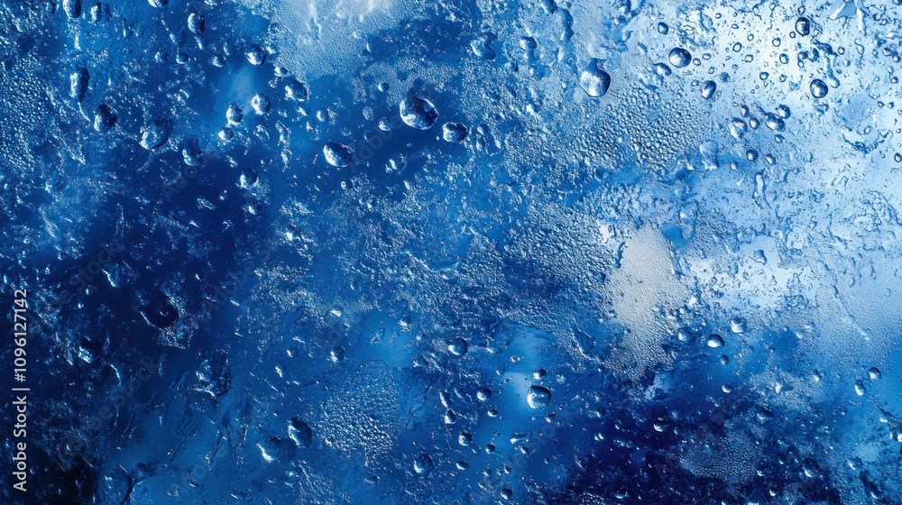 Moist surface with realistic water drops and streaming patterns, storm effect on a glass pane Moist surface with realistic water drops and streaming patterns, storm effect on a glass pane
