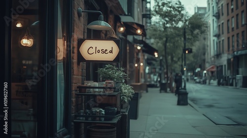 Wallpaper Mural Closed boutique storefront with elegant window display, symbolizing the end of a day and the anticipation of a new beginning Torontodigital.ca