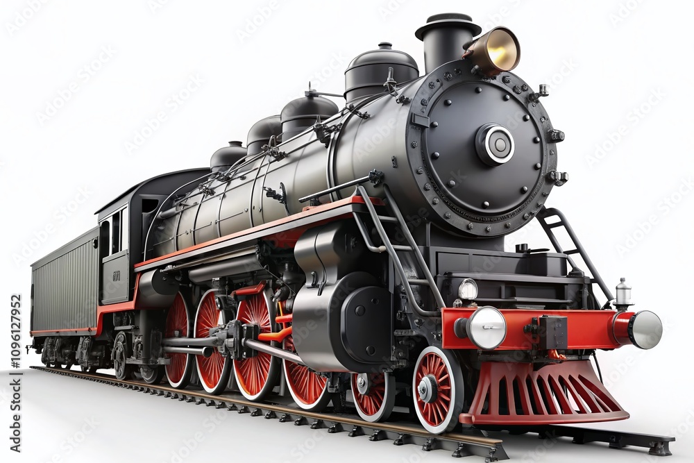 Black Locomotive Train on White Background Minimalist Photography Black Locomotive Train on White Background Minimalist Photography