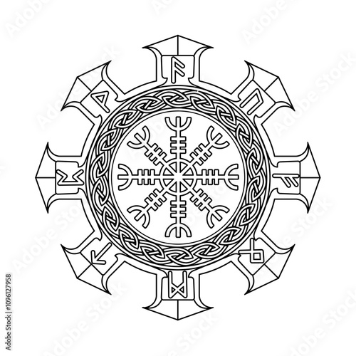 Celtic runes symbol vector illustration